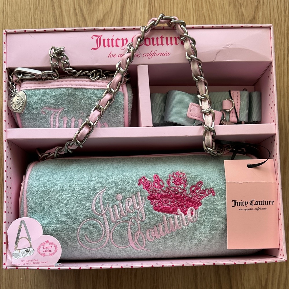 Juicy Couture Terry Cloth Bag, Pouch Set
